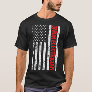 Unie elektricien Amerikaanse vlag elektricien T-shirt