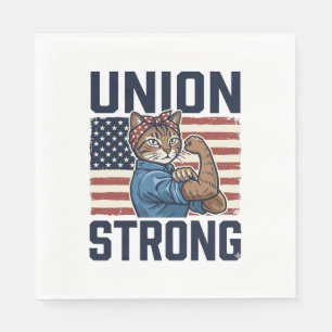 Unie Sterke Kat Werknemer Patriottische Vintage T- Servet