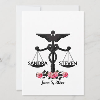 Unie van Recht en Geneeskunde Roze Rozen Kaart