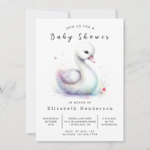 Uniek aangepast zwaan Baby shower Kaart