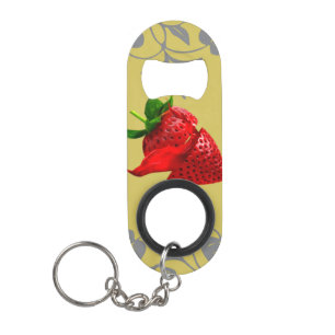 Uniek aardbeienontwerp bieropener Rood fruit Mini Flessenopener