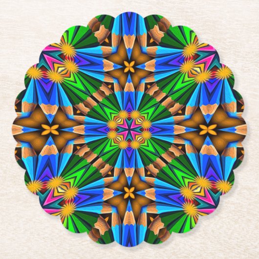 Uniek Abstract bloemenpatroon Kartonnen Onderzetters (Voorkant)