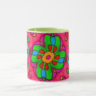 Uniek Abstract bloemenpatroon Mok