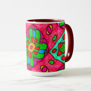 Uniek Abstract bloemenpatroon Mok
