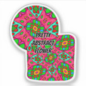 Uniek Abstract bloemenpatroon Sticker (Voorkant)