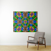 Uniek Abstract bloemenpatroon Wandkleed (In Situ (horizontaal))