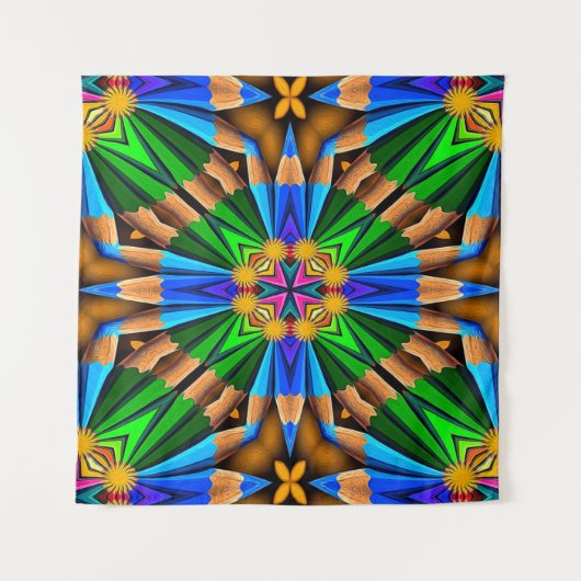 Uniek Abstract bloemenpatroon Wandkleed (Voorkant)