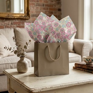 Uniek Abstract kunstpatroon van Japanse bloemen Tissuepapier