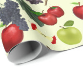 Uniek Apple & Druiven Levendig Patroon Cadeaupapier (Rol Hoek)