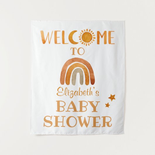 Uniek aquarel boho welkomstbord wandkleed (Voorkant)