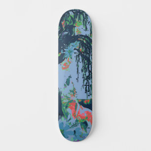 Uniek Art Design Majestic Raven Moon & Wolf Skateboard