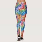 Uniek Artsy Rainbow Waterverf Pride Pattern Leggings (Achterkant)