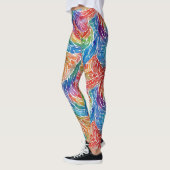 Uniek Artsy Rainbow Waterverf Pride Pattern Leggings (Links)