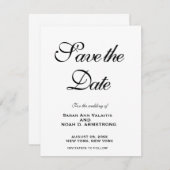 Uniek bewaar de data | Moderne minimalistische bru Save The Date (Voorkant / Achterkant)