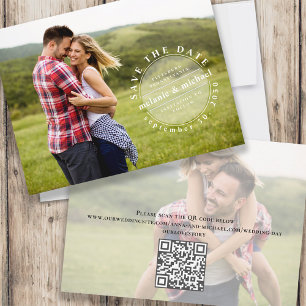 Uniek Bewaar de datum Foto QR Code Minimalist Save The Date