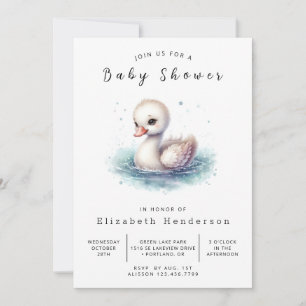 Uniek bewerkbaar Swan-Baby shower Kaart