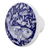 Uniek blauw en wit Koi Vis gestileerd Pond Plant Keramische Knop (Rechts)