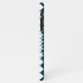 Uniek Blauwgroen Blauw Grijs Vierkanten Mozaïek Ku iPhone Hoesje (Linkerkant)