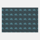 Uniek Blauwgroen, donker Aqua Neural Fibre Design Inpakpapier Vel (Voorkant 3)