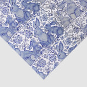 Uniek blauwkonijnenkonijn - Floral Animal Pattern  Tissuepapier (Detail)