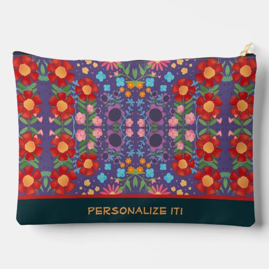 Uniek Bloemenpatroon Leuk Custom Accessoire Bag Etui (Achterkant)