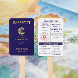 Uniek Blue Destination Wedding Passport Programma Handwaaier