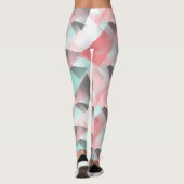 Uniek Blush Coral Pink Mint Green Art Patroon Leggings (Achterkant)