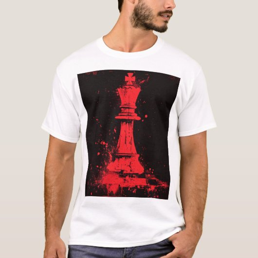 Uniek Chess King Design T-shirt van Ralph Steadman (Voorkant)