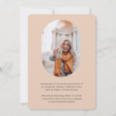 Uniek Classy Retro Curved Photo Afstuderen Aankondiging (Achterkant)