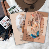 Uniek Classy Retro Curved Photo Afstuderen Aankondiging