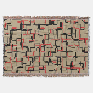 uniek COOL Beige Red Black-patroon Deken