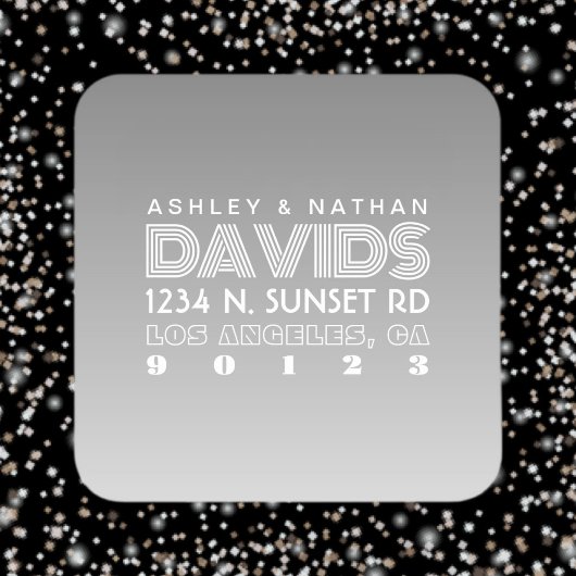 Uniek creatief grijs ombre retouradres vierkante sticker