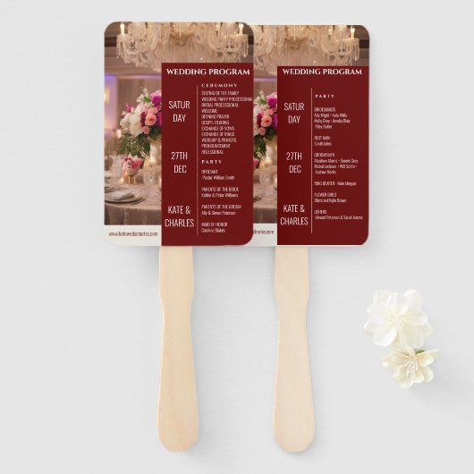 Uniek Custom Magazine Stijl Huwelijksprogramma Handwaaier (Voorkant en achterkant)