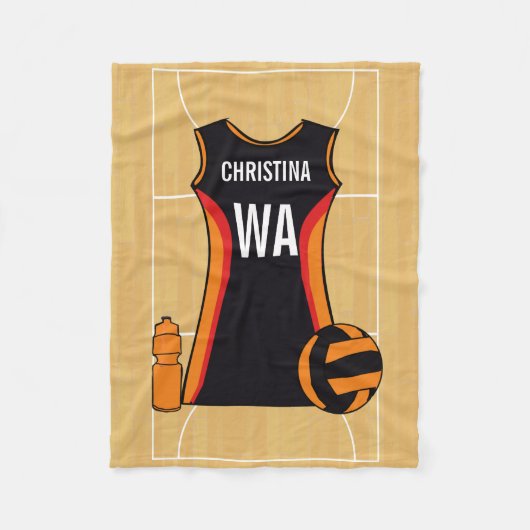 Uniek Custom Netball uniform ontwerp Fleece Deken (Voorkant)