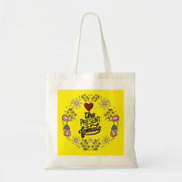 Uniek damesdesign met een positieve boodschap tote bag