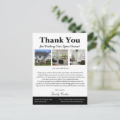 Uniek dankjewel voor het bezoek aan ons open huis  briefkaart (Staand voorkant)