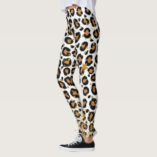 Uniek Dierenprint Patroon Leopard Golden Glitter Leggings