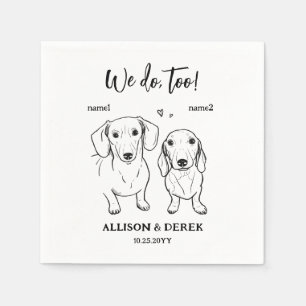 Uniek doen wij ook 2 Dachshund Dog Tekening Bruilo Servet