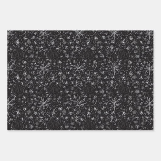 Uniek donkerbruine sneeuwvlokfractal en neuron-ont inpakpapier vel (Voorkant)
