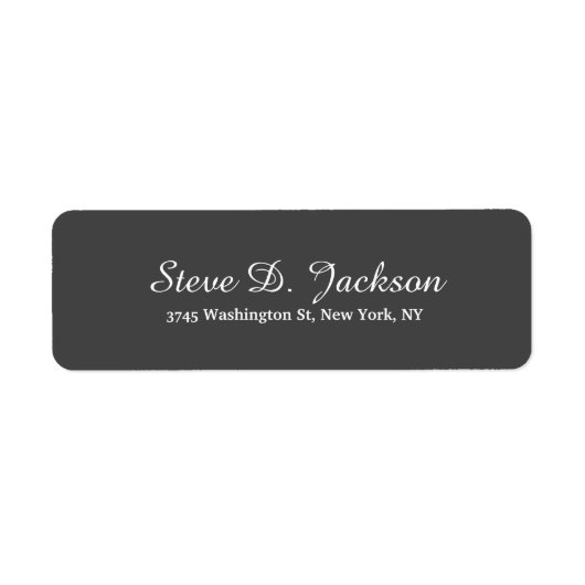 Uniek Donkergrijs Klassiek Script Creative Plain Etiket (Voorkant)