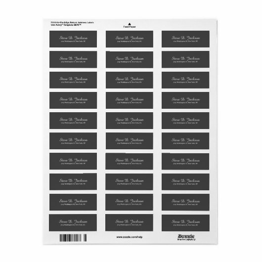 Uniek Donkergrijs Klassiek Script Creative Plain Etiket (Full Sheet)