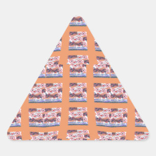 Uniek Elegant Hart-Patroon Kunstwerk voor Alle Lee Driehoek Sticker