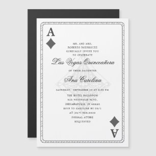 Uniek Elegant Las Vegas Casino Quinceañera Magnetische Uitnodiging