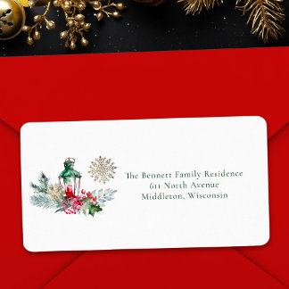 Uniek Elegant Script Christmas Return Adres Lab Etiket