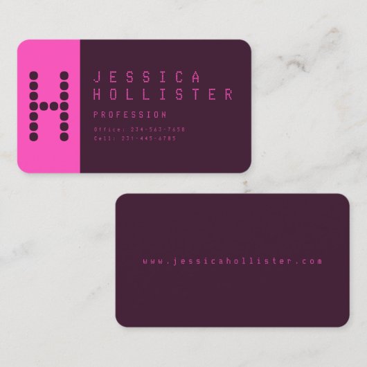 Uniek en modern | Roze en diepe Paars Visitekaartje (Voorkant / Achterkant)