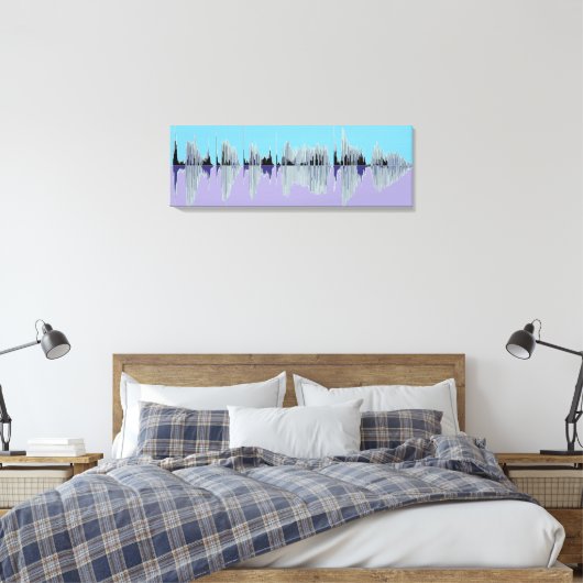 Uniek en stijlvol muziekcanvas met geluidsgolven. canvas afdruk (Insitu (Slaapkamer))