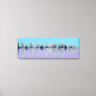 Uniek en stijlvol muziekcanvas met geluidsgolven. canvas afdruk