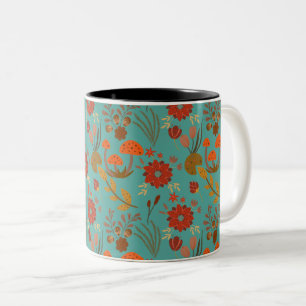 Uniek Floral Patroon Tweekleurige Koffiemok