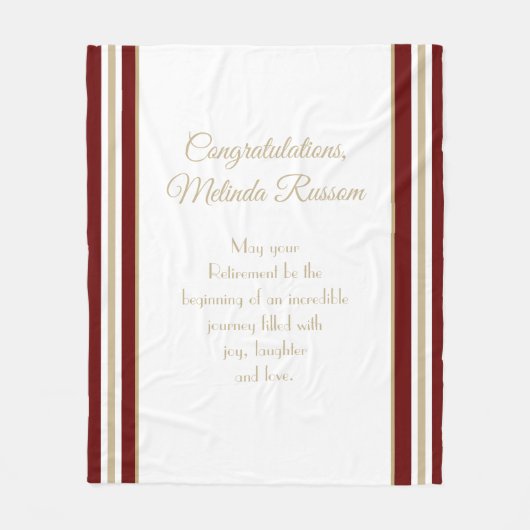 Uniek geschenk! Aangepaste pensioendeken Fleece Deken (Voorkant)
