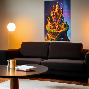 Uniek Gingerbrood-dorp   AI Art. Poster